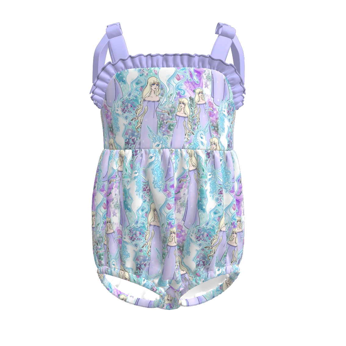 （Pre Order）Toddler Girls Spring and Summer Princess Print Romper