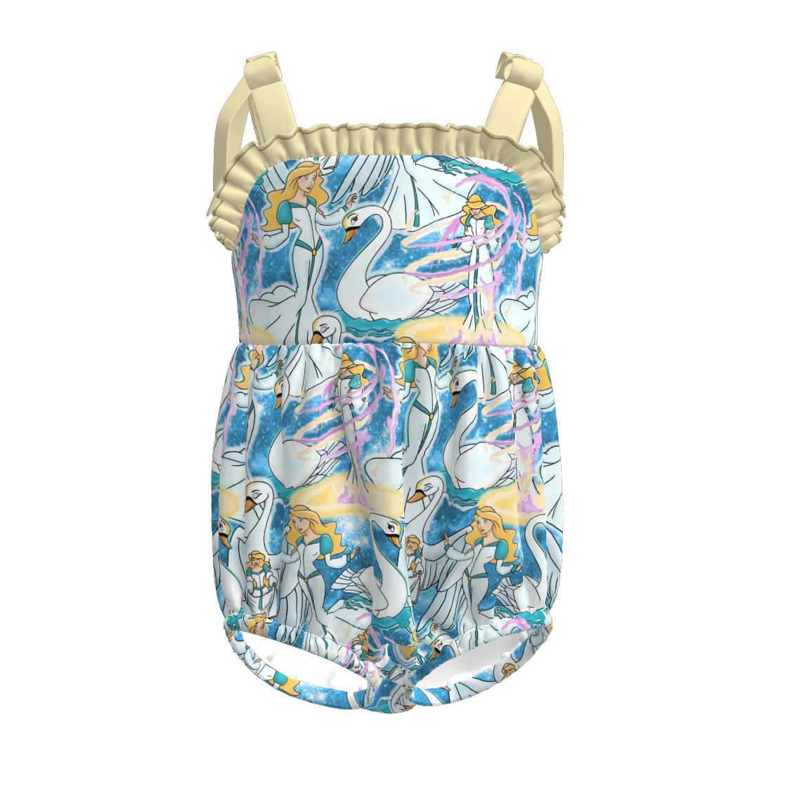 （Pre Order）Toddler Girls Spring and Summer Princess Print Romper