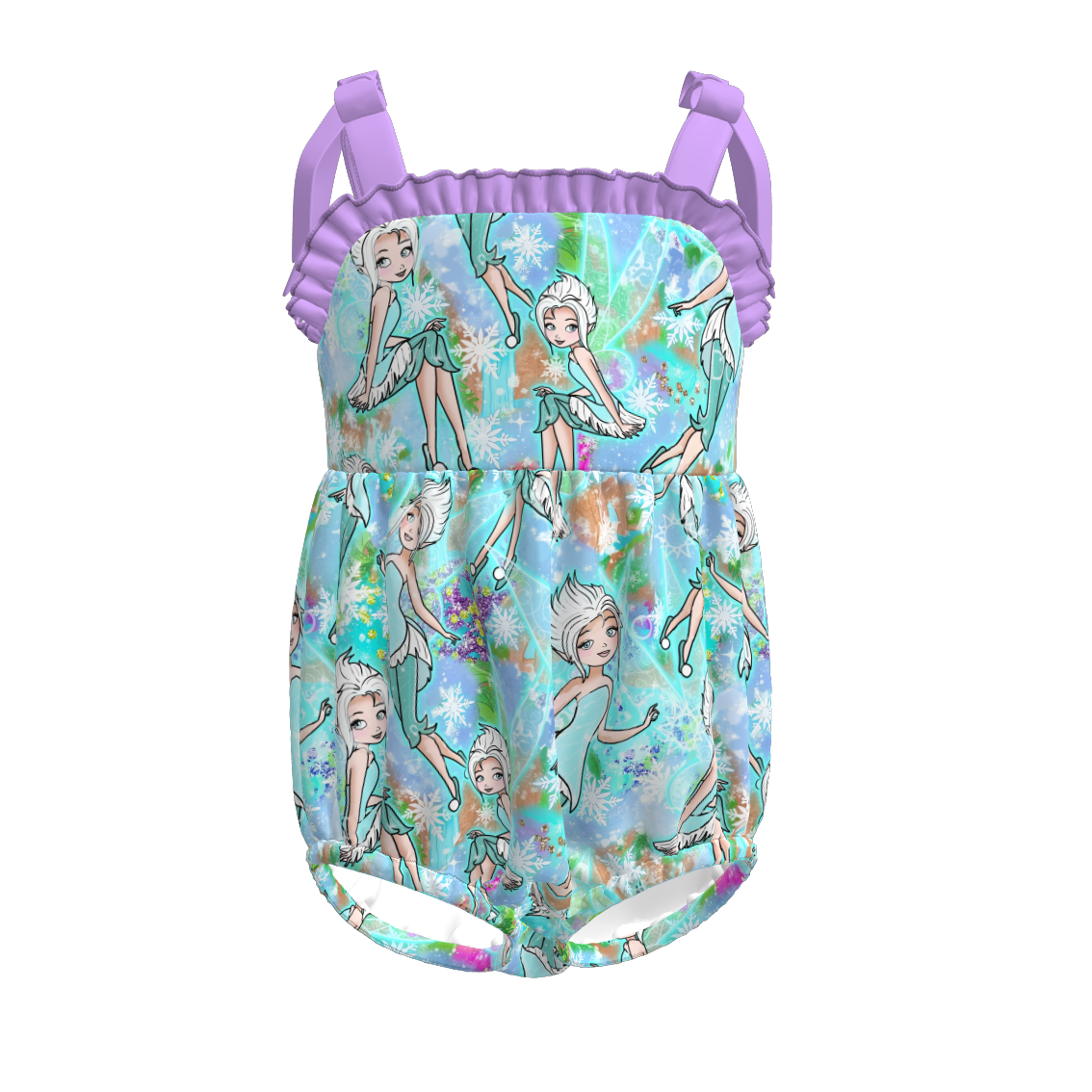 （Pre Order）Toddler Girls Spring and Summer Princess Print Romper