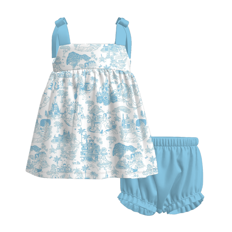 （Pre Order）Sisters Spring and Summer Princess Print Dress,Jumpsuit＆Set
