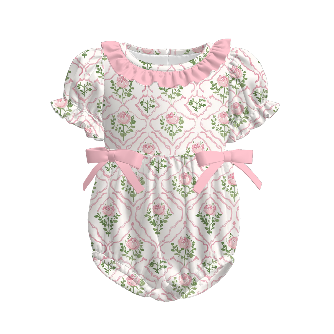 （Pre Order）Mommy and Me Summer Pink Floral Print MAXI Dress,Set＆Romper