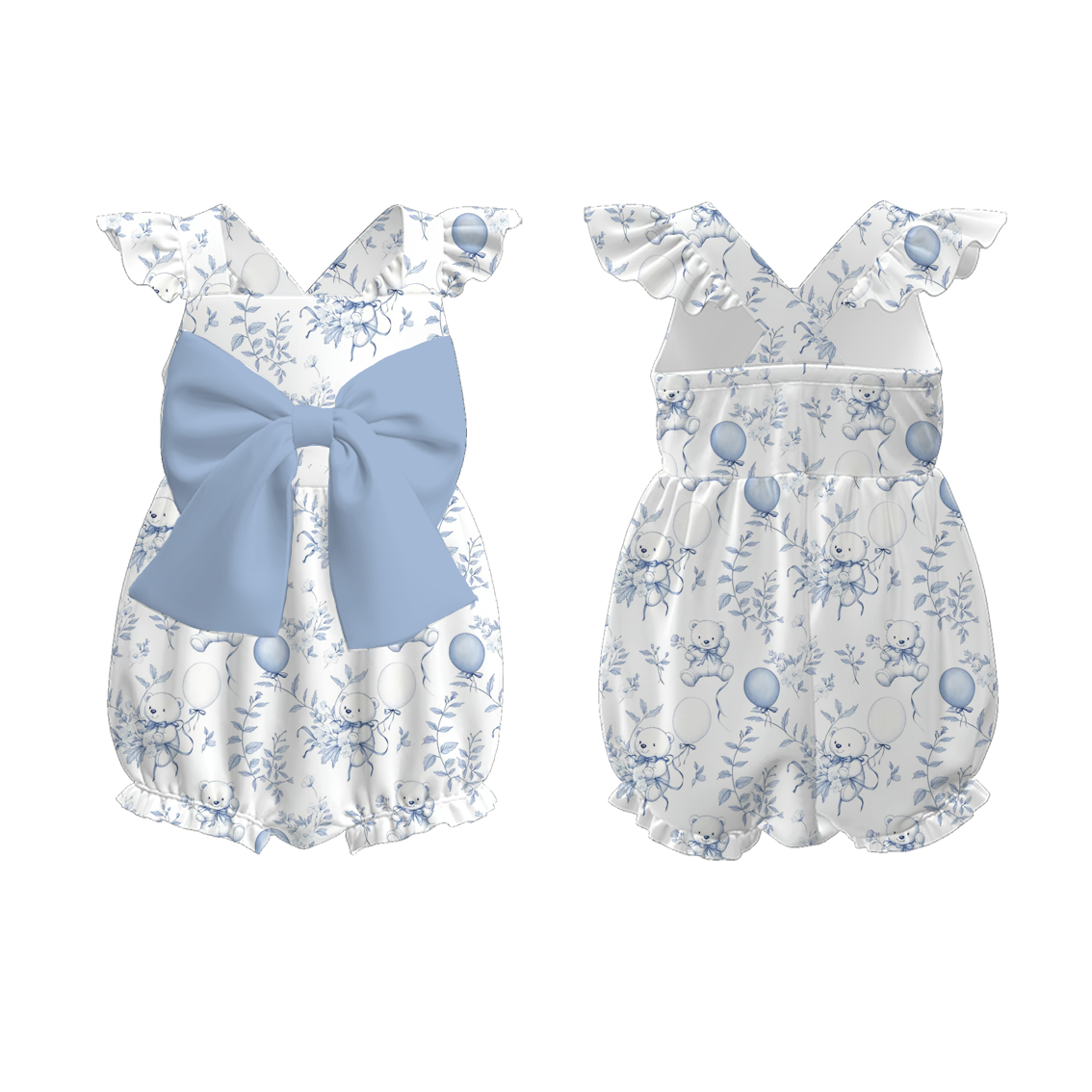 （Pre Order）Sibling Spring and Summer Balloon Print Dress,Romper and Set