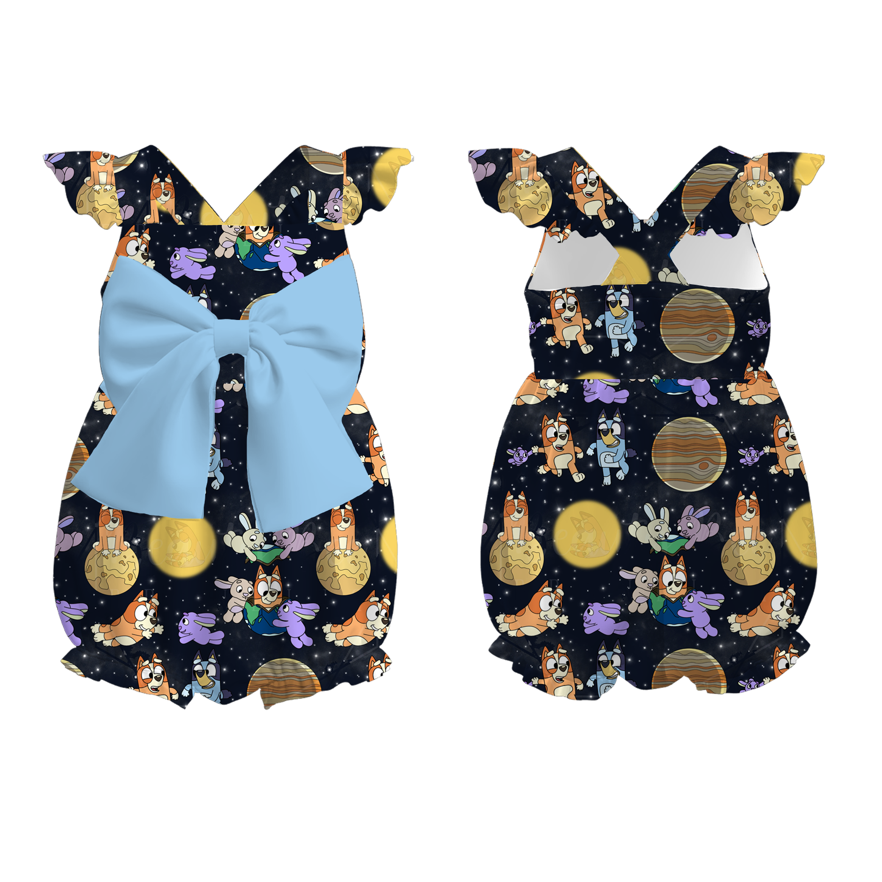 （Pre Order）Sibling Spring and Summer Cartoon Print Dress,Romper and Set