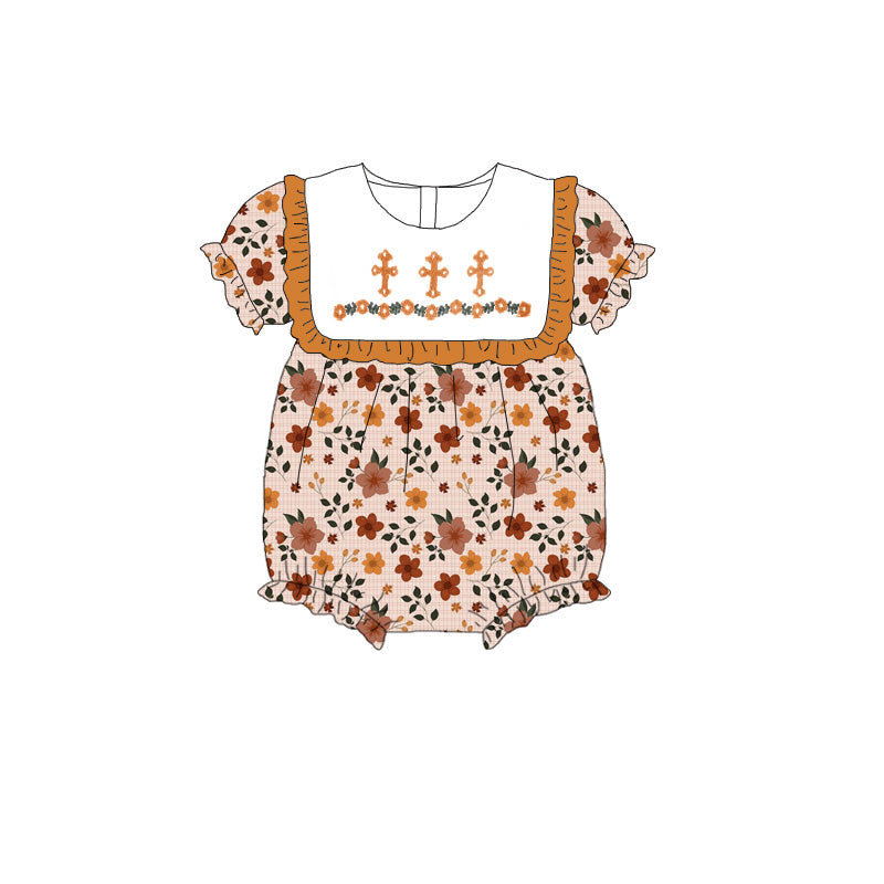 （Pre Order）Sisters Fall Cross Embroidery Dress＆Romper