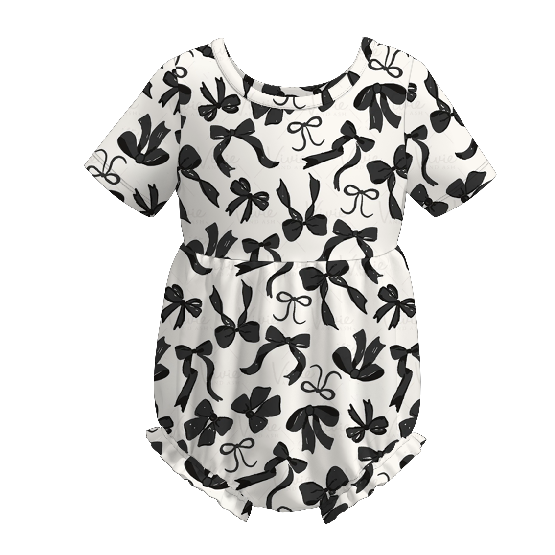 （Pre Order）Toddler Girls Summer Bow＆Floral Print Romper