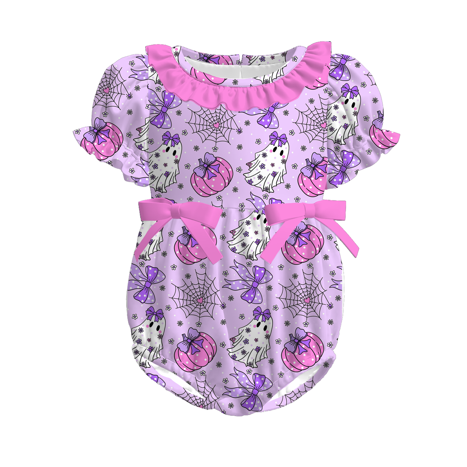 （Pre Order）Girls Halloween Pumpkin Print Dress＆Romper