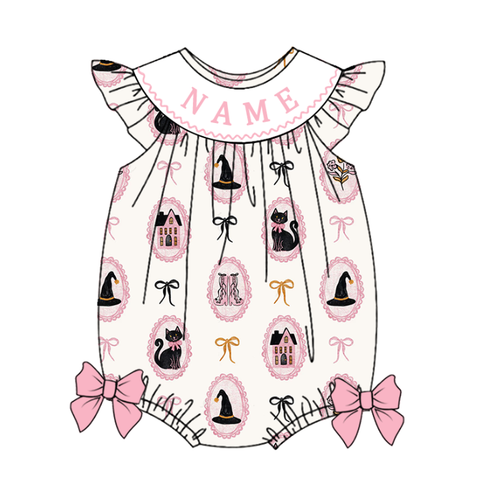 （Pre Order）Sisters Halloween Embroidery Smocked Dress＆Romper