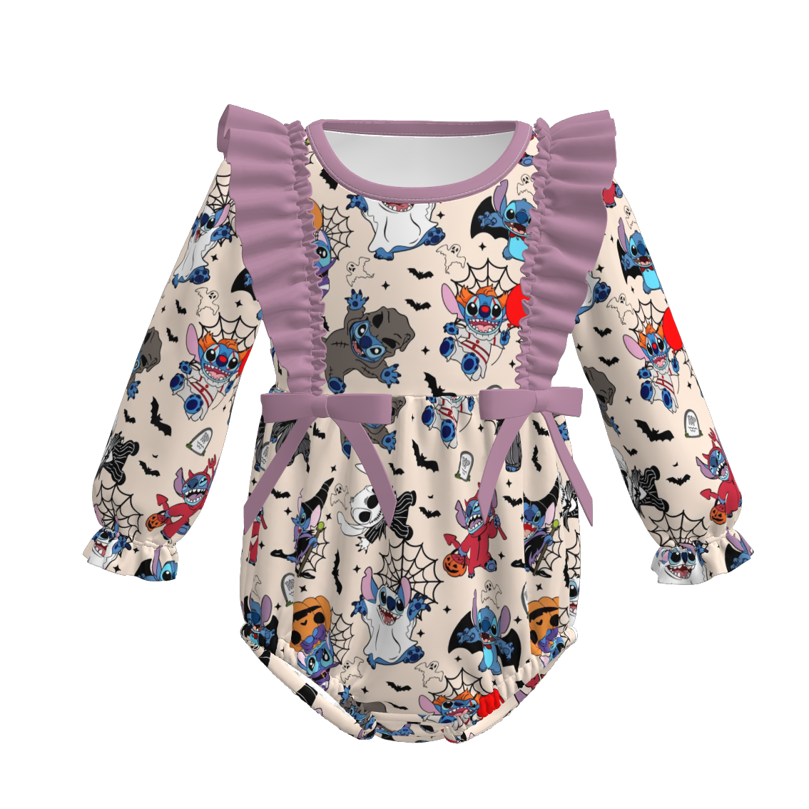 （Pre Order）Family Halloween Cartoon Print Dress,Top＆Romper