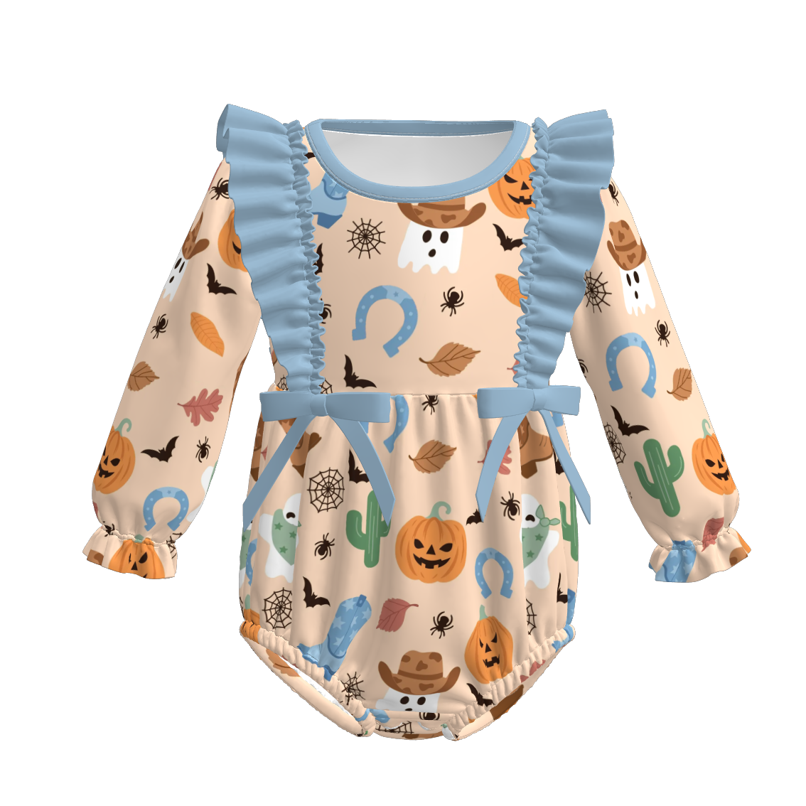 （Pre Order）Family Halloween Cartoon Print Dress,Top＆Romper