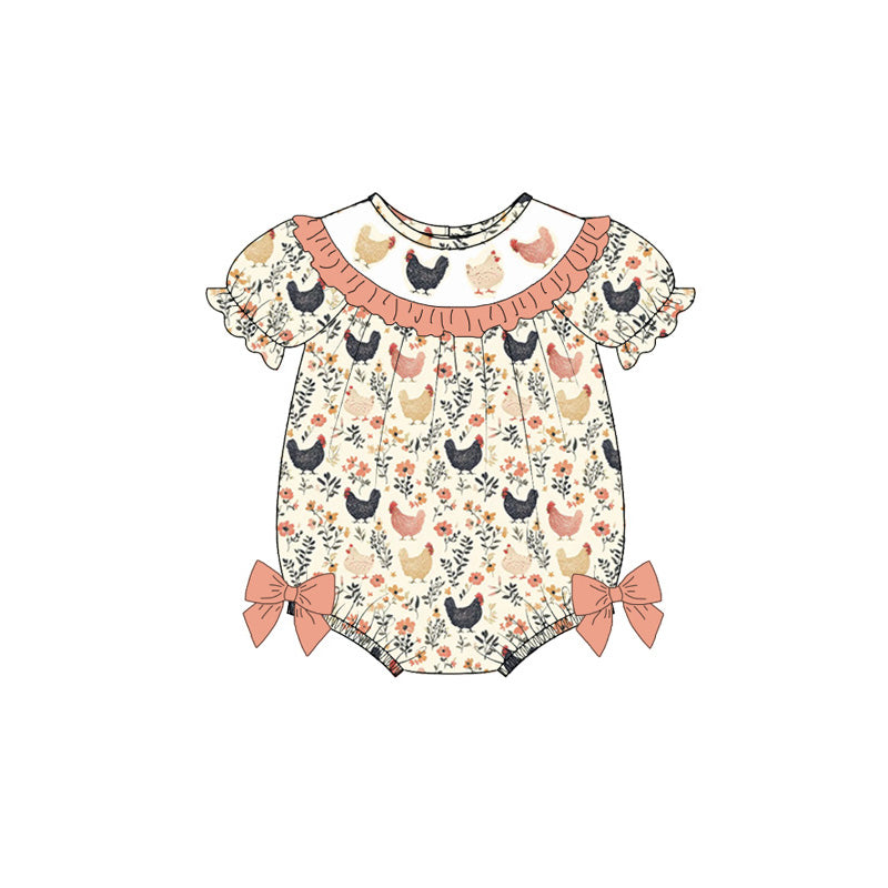 （Pre Order）Family Fall&Winter Chick Embroidery Smocked Dress,Set＆Romper