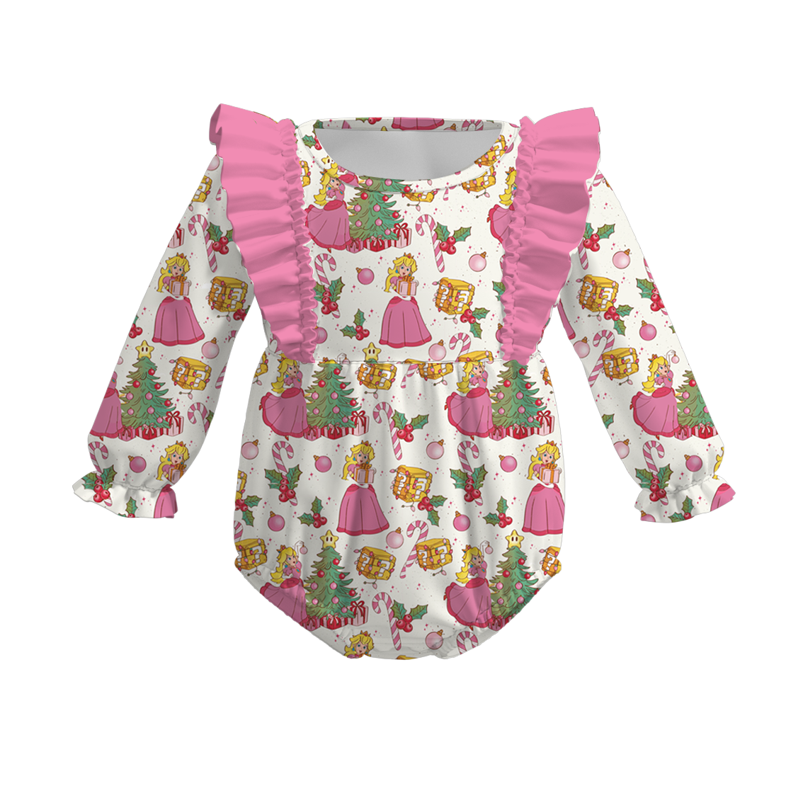 （Pre Order）Family Christmas Princess Print Dress,Set＆Romper