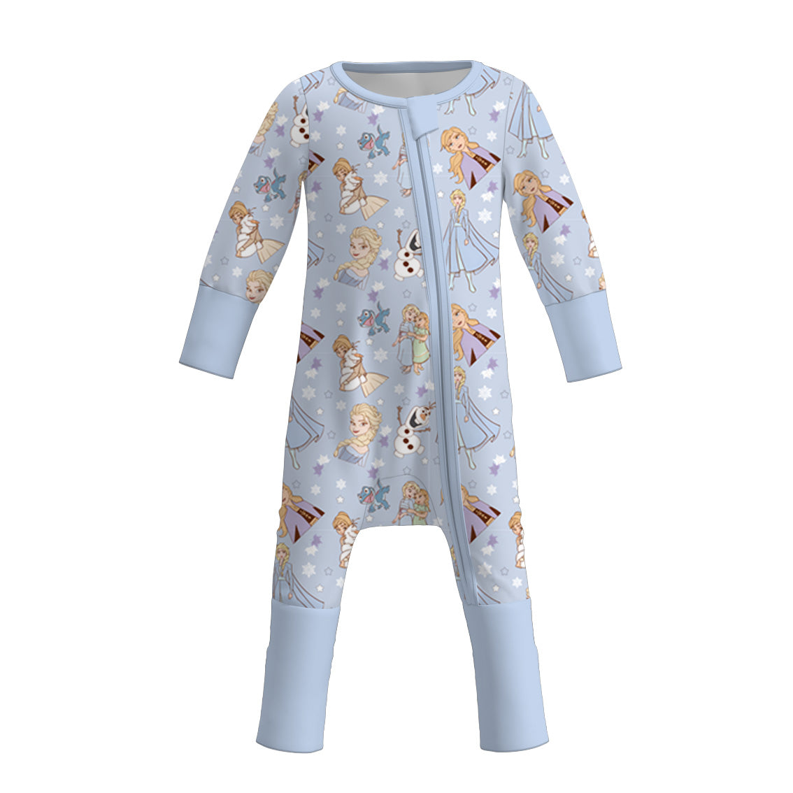 （Pre Order）Toddler Girls Fall Princess Print Bamboo Fabric Romper