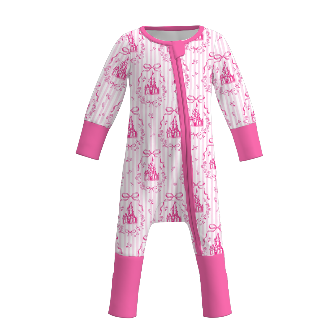 （Pre Order）Toddler Girls Fall Castle Print Bamboo Fabric Romper