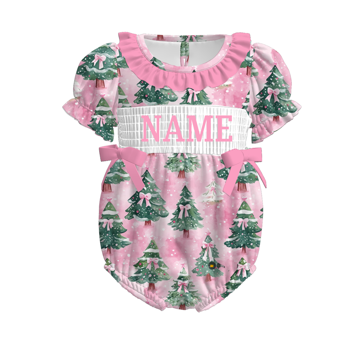 （Pre Order）Sisters Christmas Embroidery Smocked Dress＆Romper