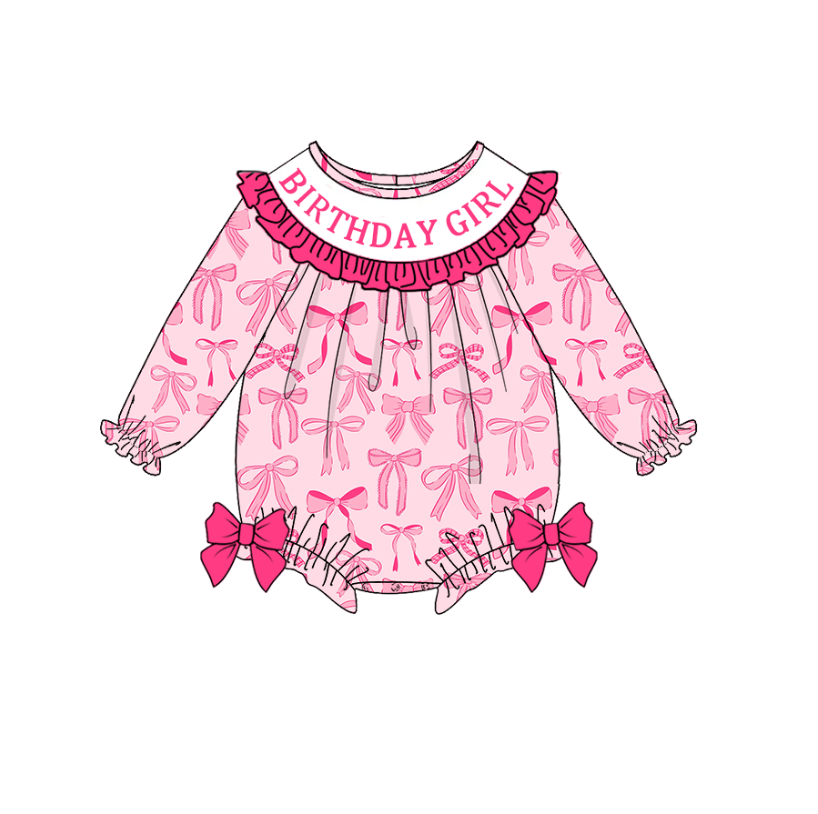 （Pre Order）Sisters Birthday Girl Embroidery Smocked Dress&Romper
