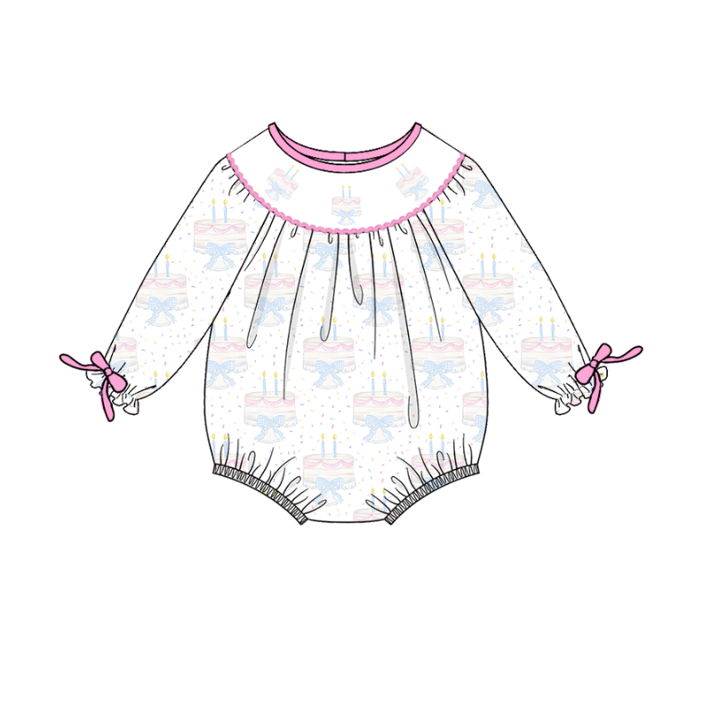 （Pre Order）Sibling Birthday Embroidery Smocked Dress,Romper＆Shorts Set