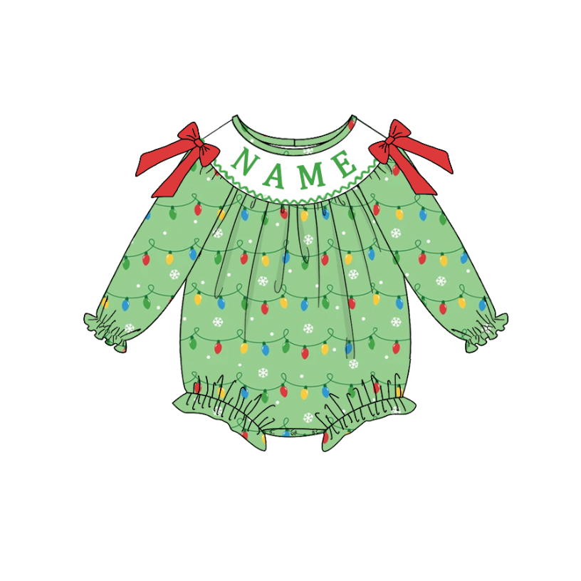 （Pre Order）Sisters Christmas Embroidery Smocked Dress&Romper