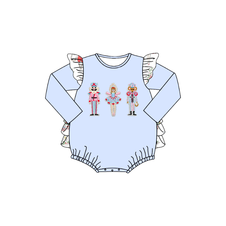 （Pre Order）Family Christmas Nutcracker Embroidery Set&Romper