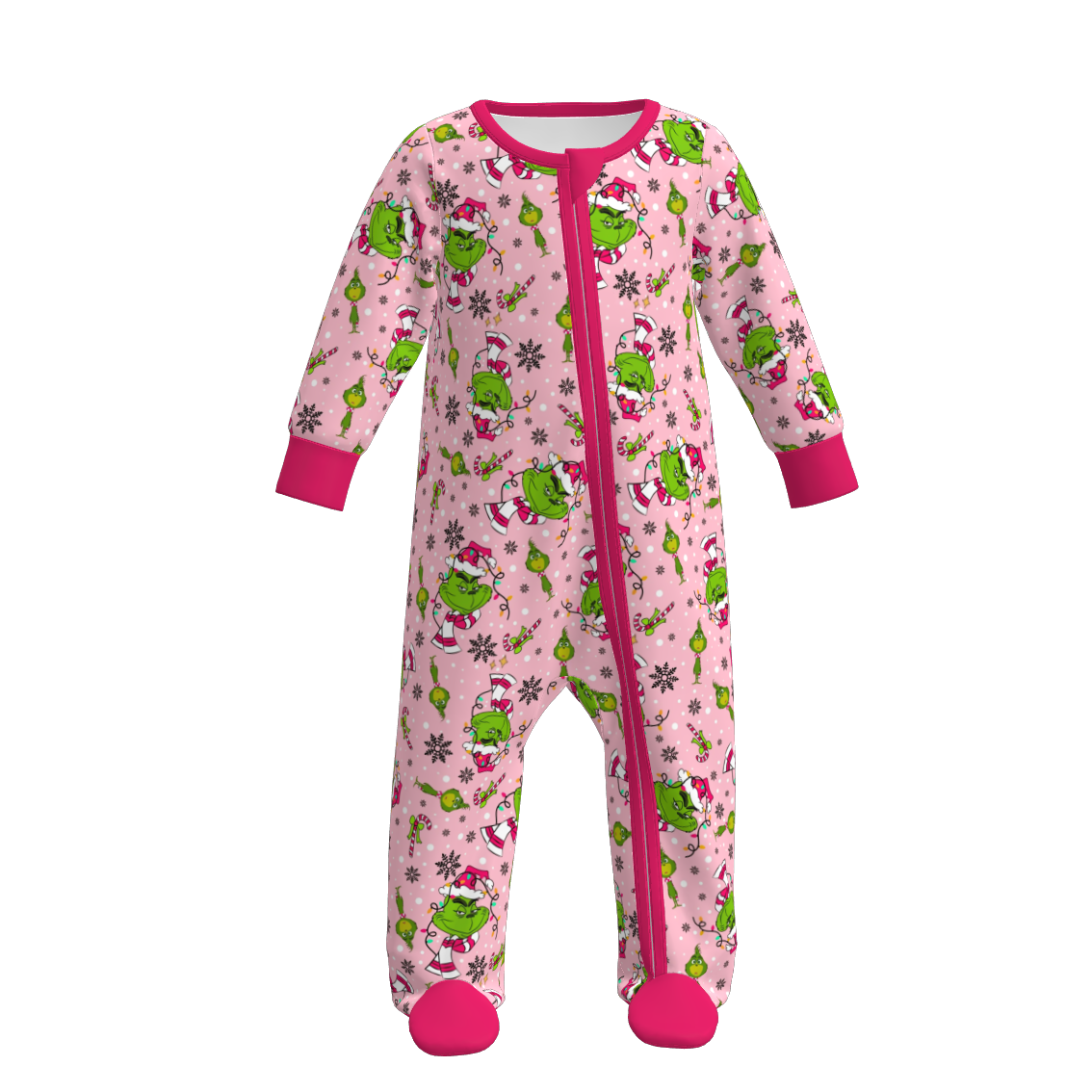 （Pre Order）Sisters Christmas Cartoon Print Dress,Pajamas＆Romper