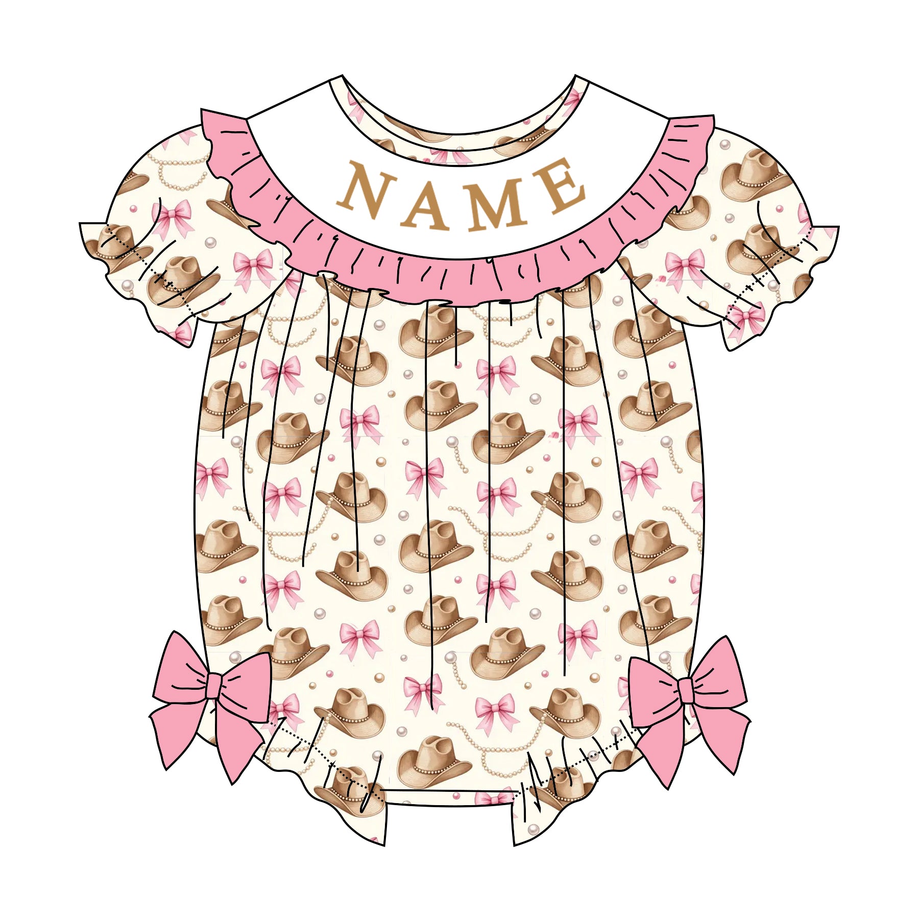 （Pre Order）Sisters Fall&Winter Cowgirl Embroidery Smocked Dress&Romper