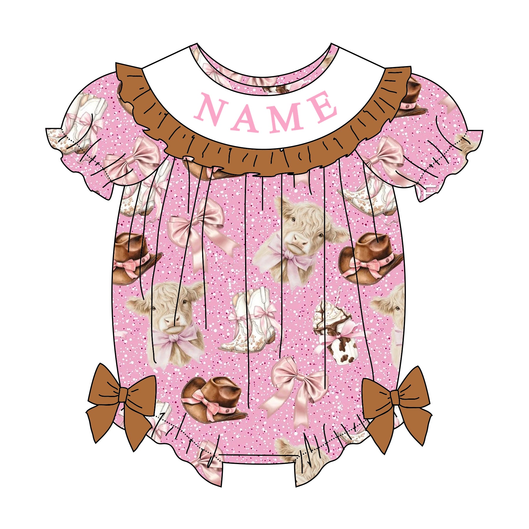 （Pre Order）Sisters Fall&Winter Cowgirl Embroidery Smocked Dress&Romper