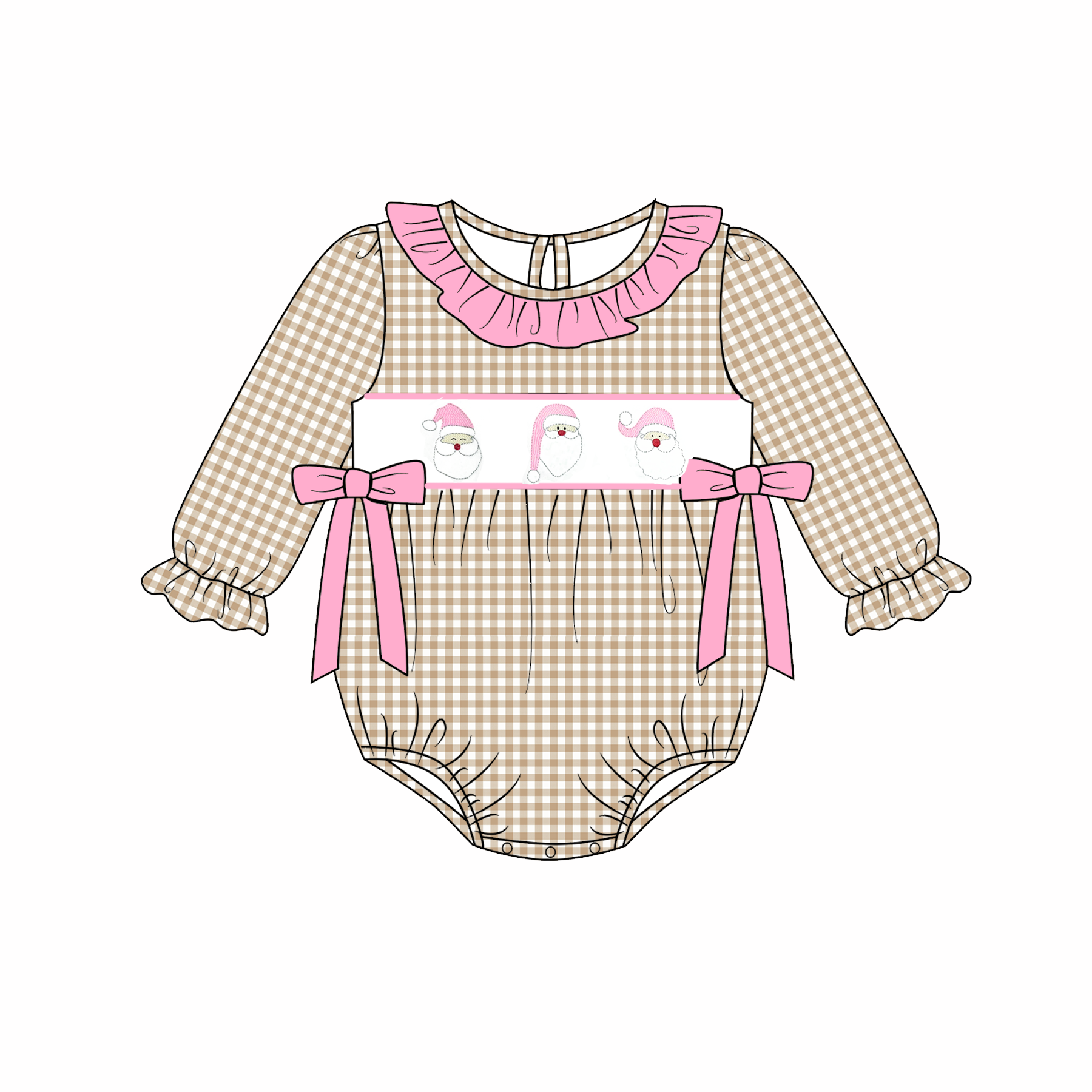 （Pre Order）Sisters Christmas Embroidery Smocked Dress&Romper