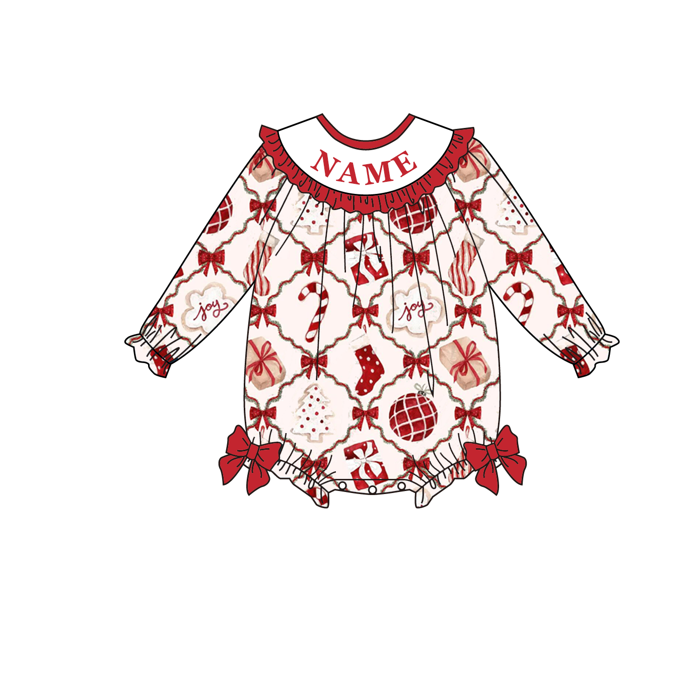 （Pre Order）Family Christmas Embroidery Smocked Set&Romper