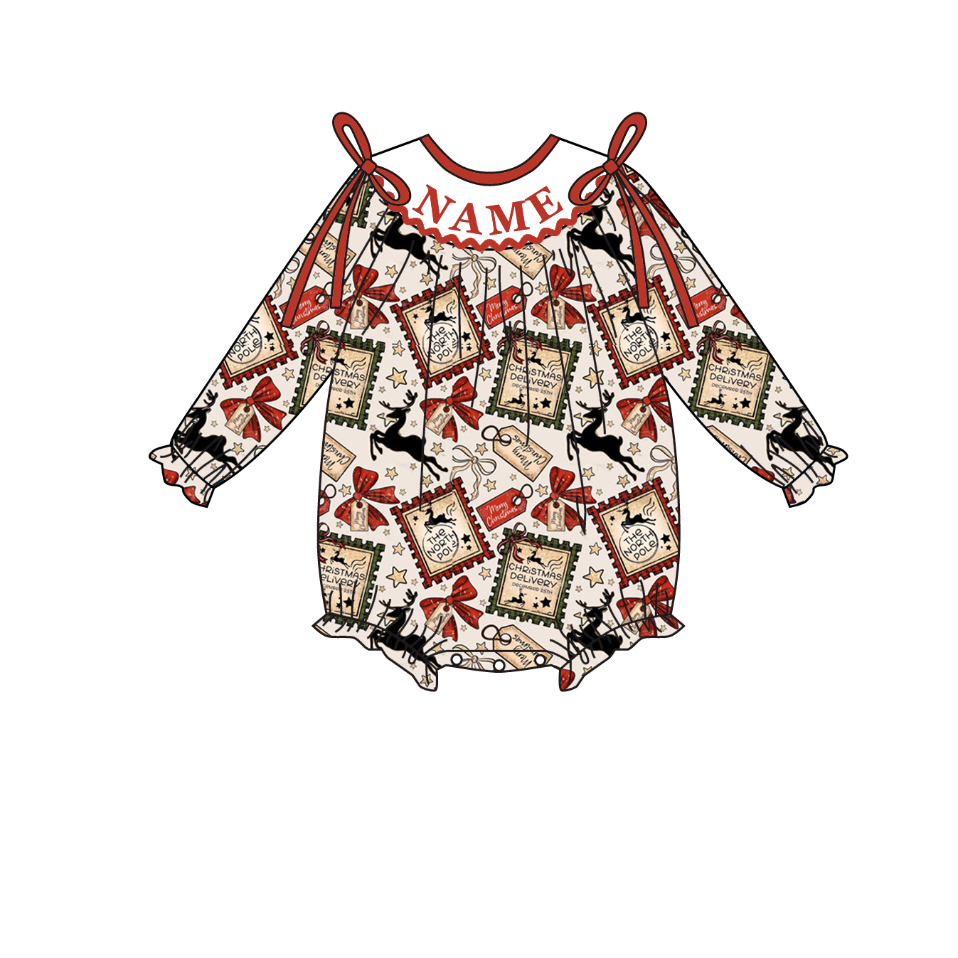 （Pre Order）Family Christmas Embroidery Smocked Set&Romper