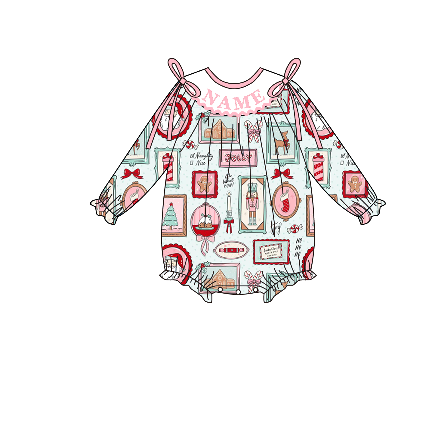 （Pre Order）Family Christmas Embroidery Smocked Set&Romper