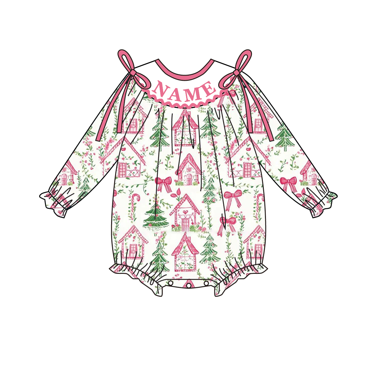 （Pre Order）Family Christmas Embroidery Smocked Set&Romper