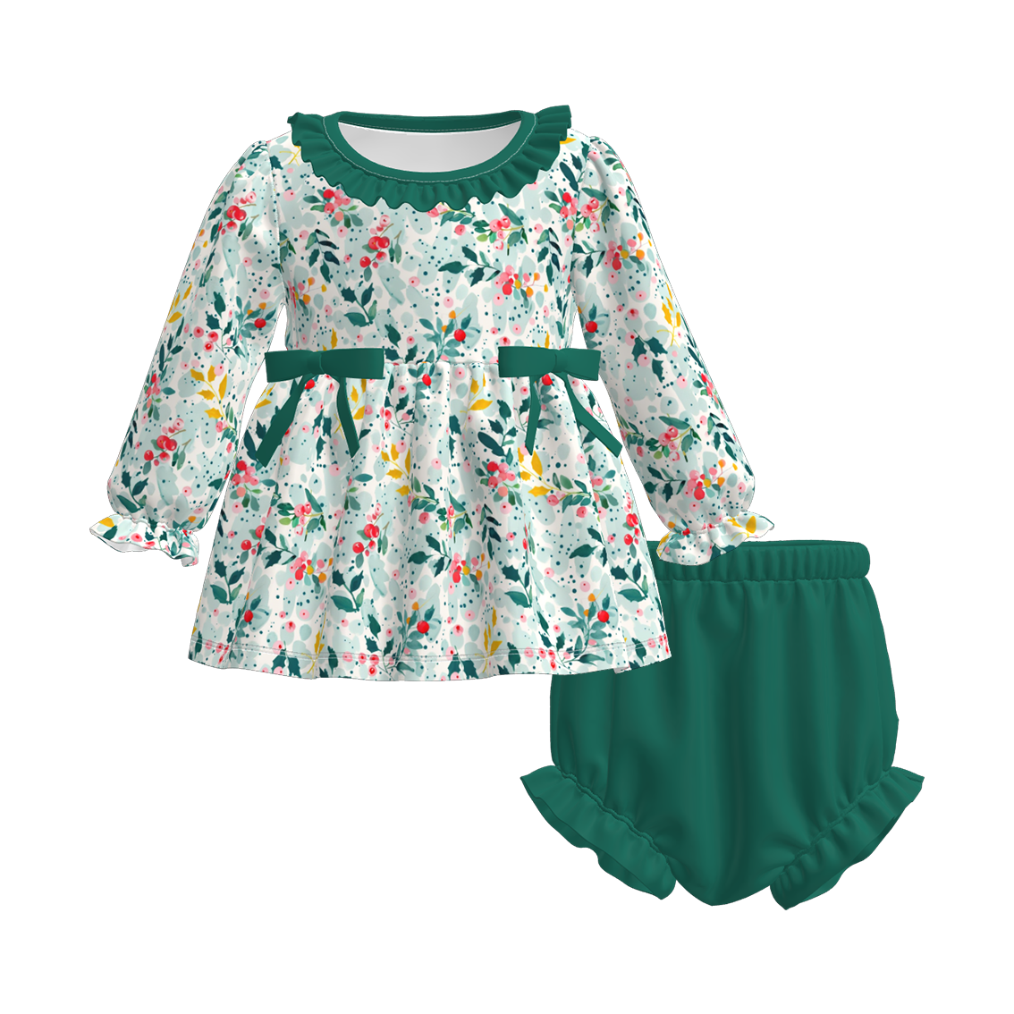 （Pre Order）Family Christmas Floral Print Dress,Set&Top