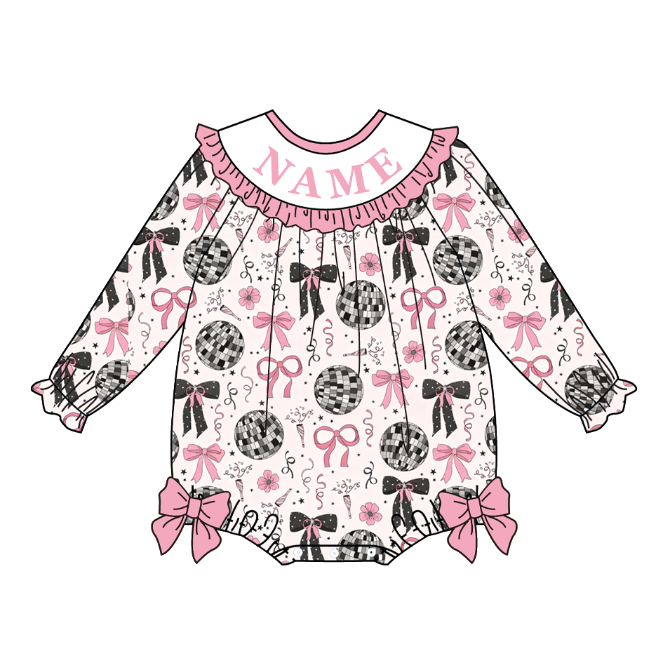 （Pre Order）Sisters New Year Bow Embroidery Smocked Dress&Romper