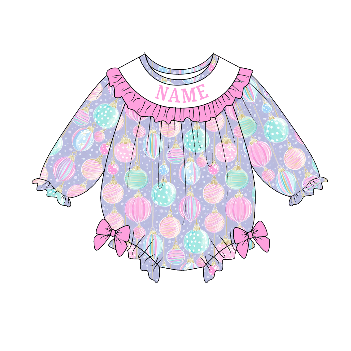 （Pre Order）Sisters Christmas Embroidery Smocked Dress&Romper