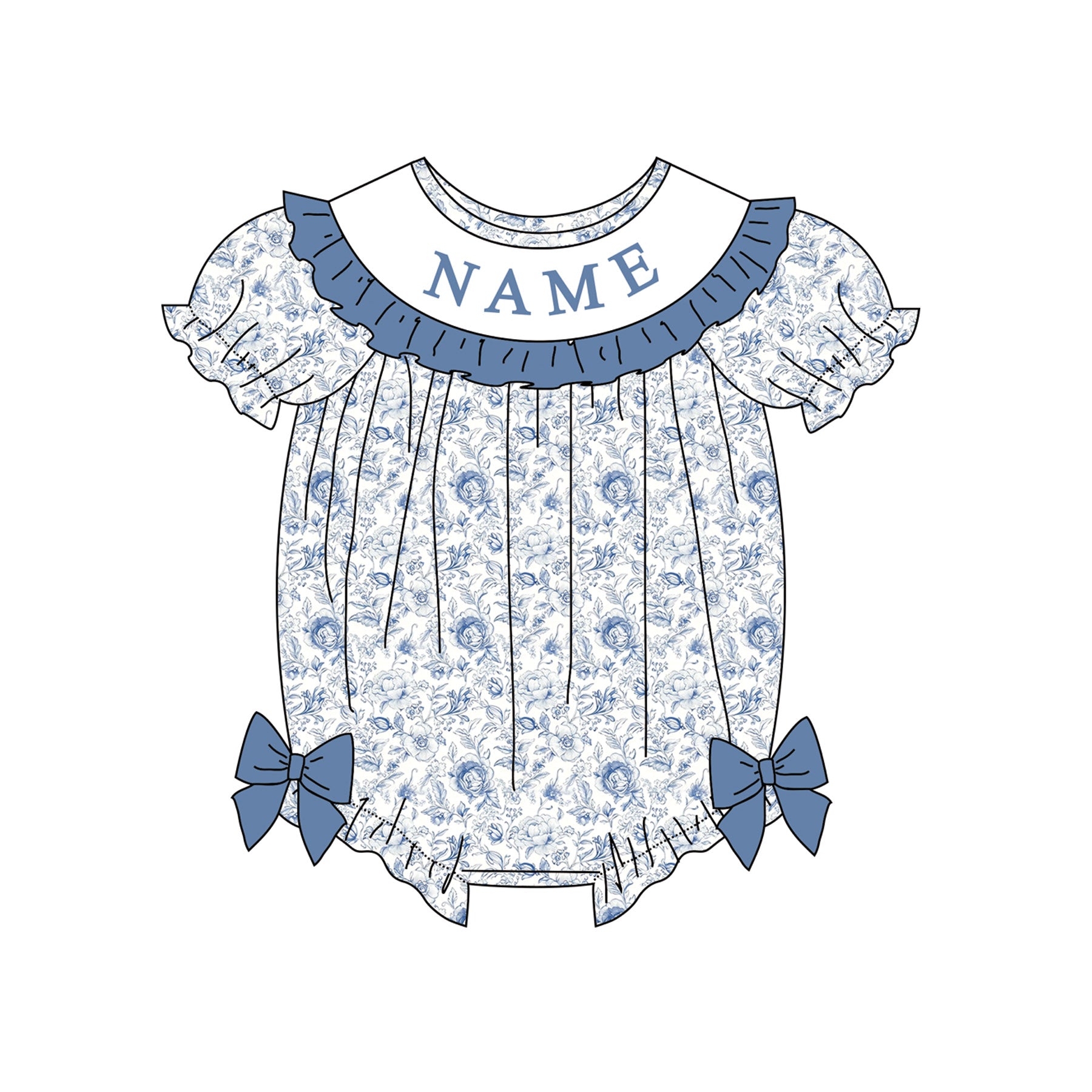 （Pre Order）Sisters Spring Floral Embroidery Smocked Dress&Romper