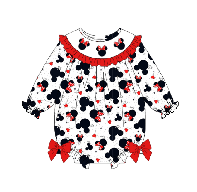 （Pre Order）Sisters Valentine's Day Embroidery Smocked Dress&Romper