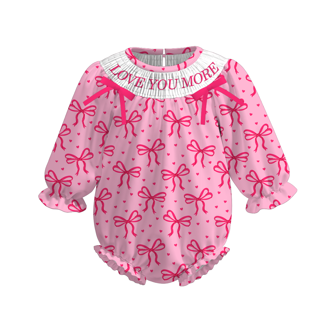 （Pre Order）Sisters Valentine's Day Embroidery Smocked Dress&Romper