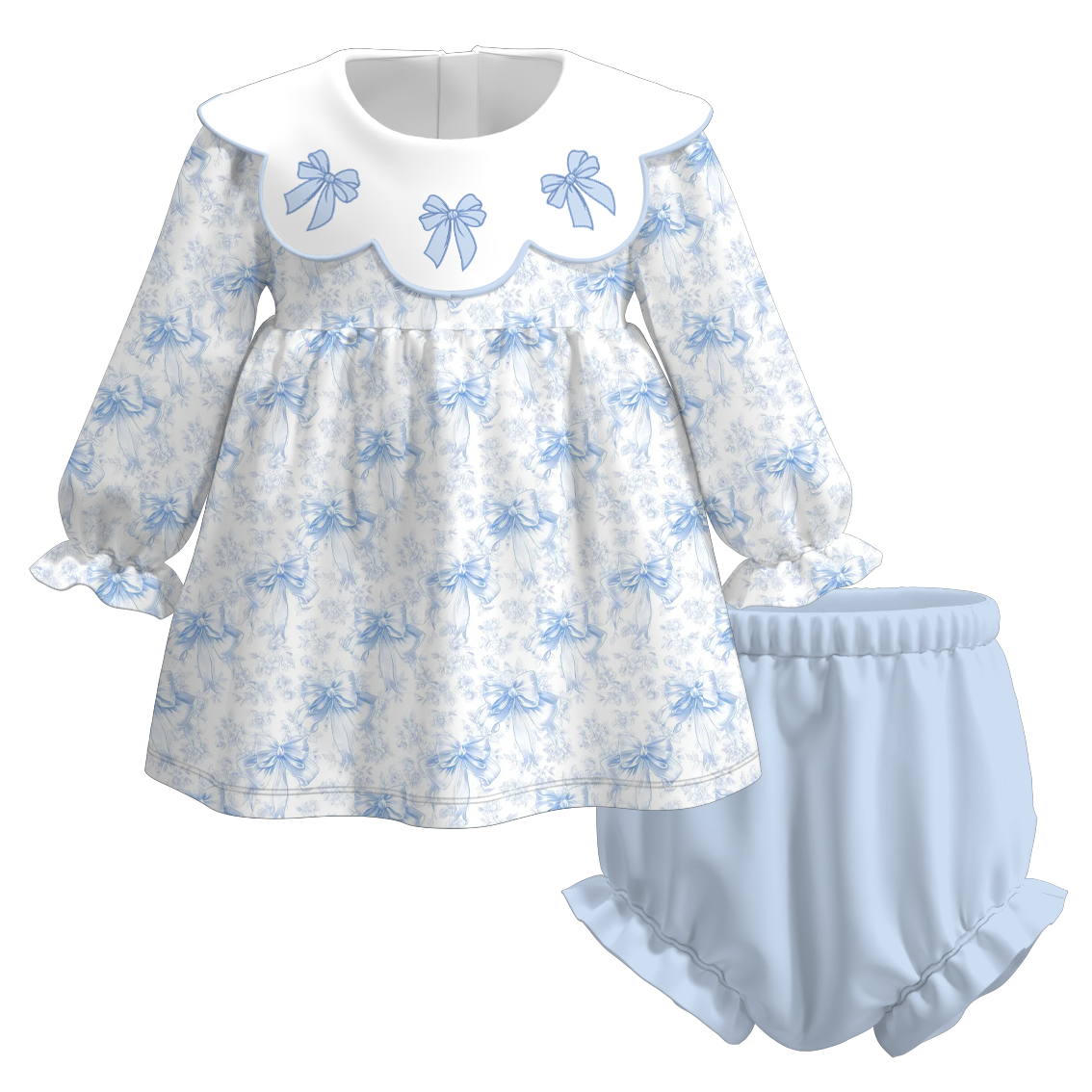 （Pre Order）Sisters Spring Bow Embroidery Dress&Romper