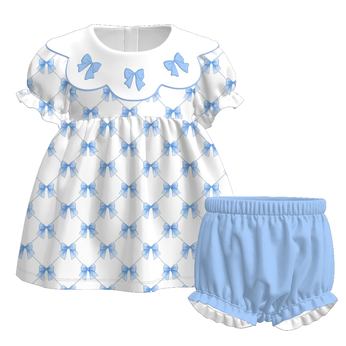 （Pre Order）Sisters Spring Bow Embroidery Dress&Romper