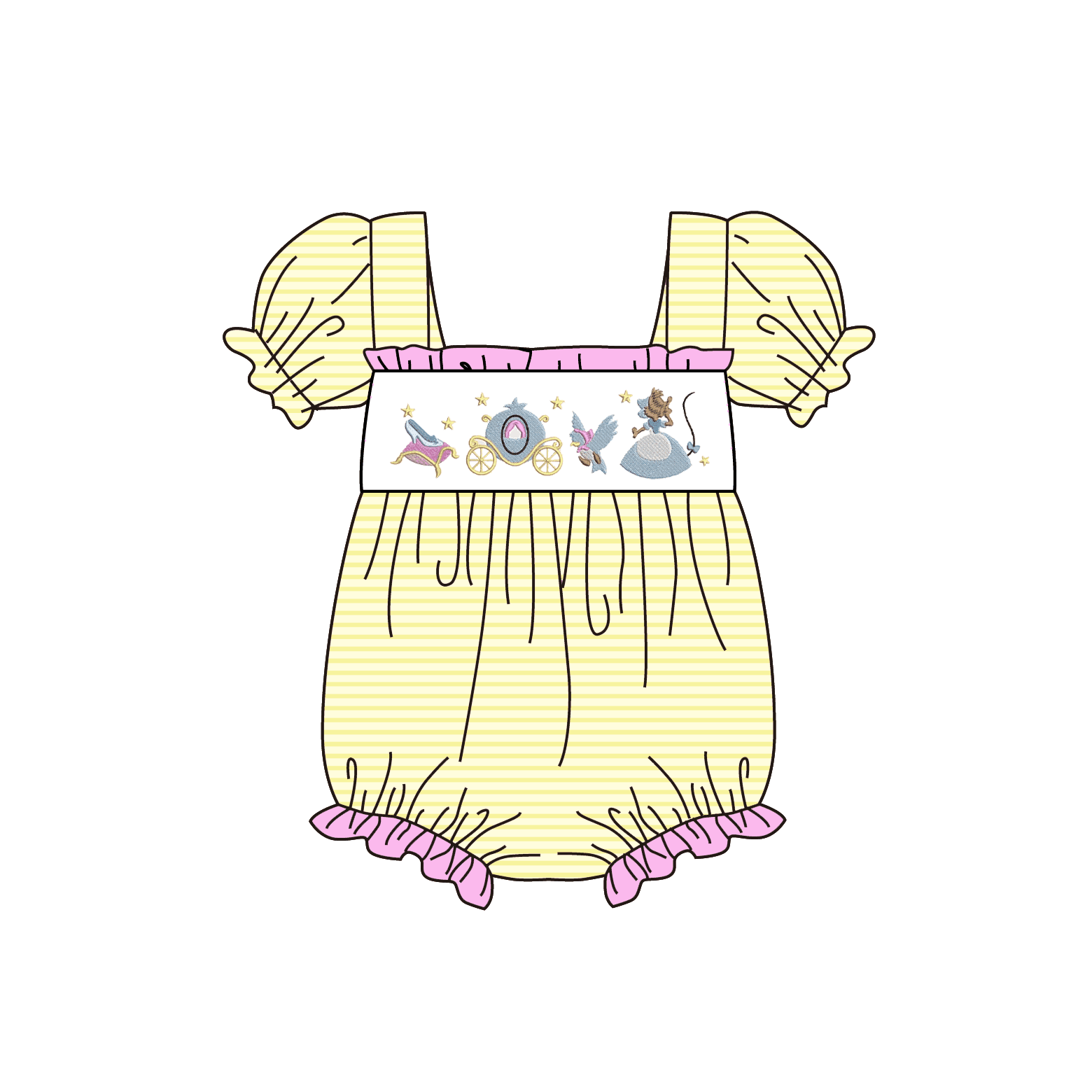 （Pre Order）Sisters Spring Princess Embroidery Smocked Dress&Romper