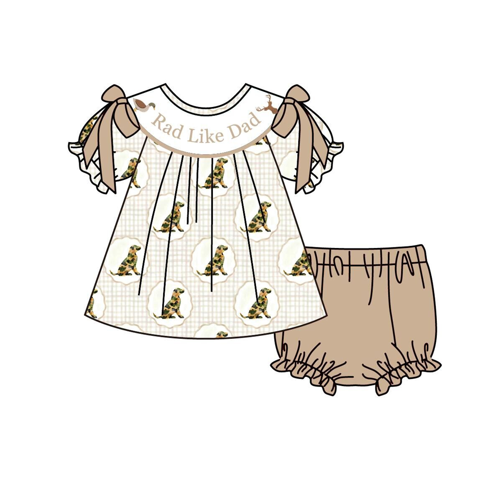 （Pre Order）Family Spring&Summer Animal Embroidery Smocked Dress,Set＆Romper
