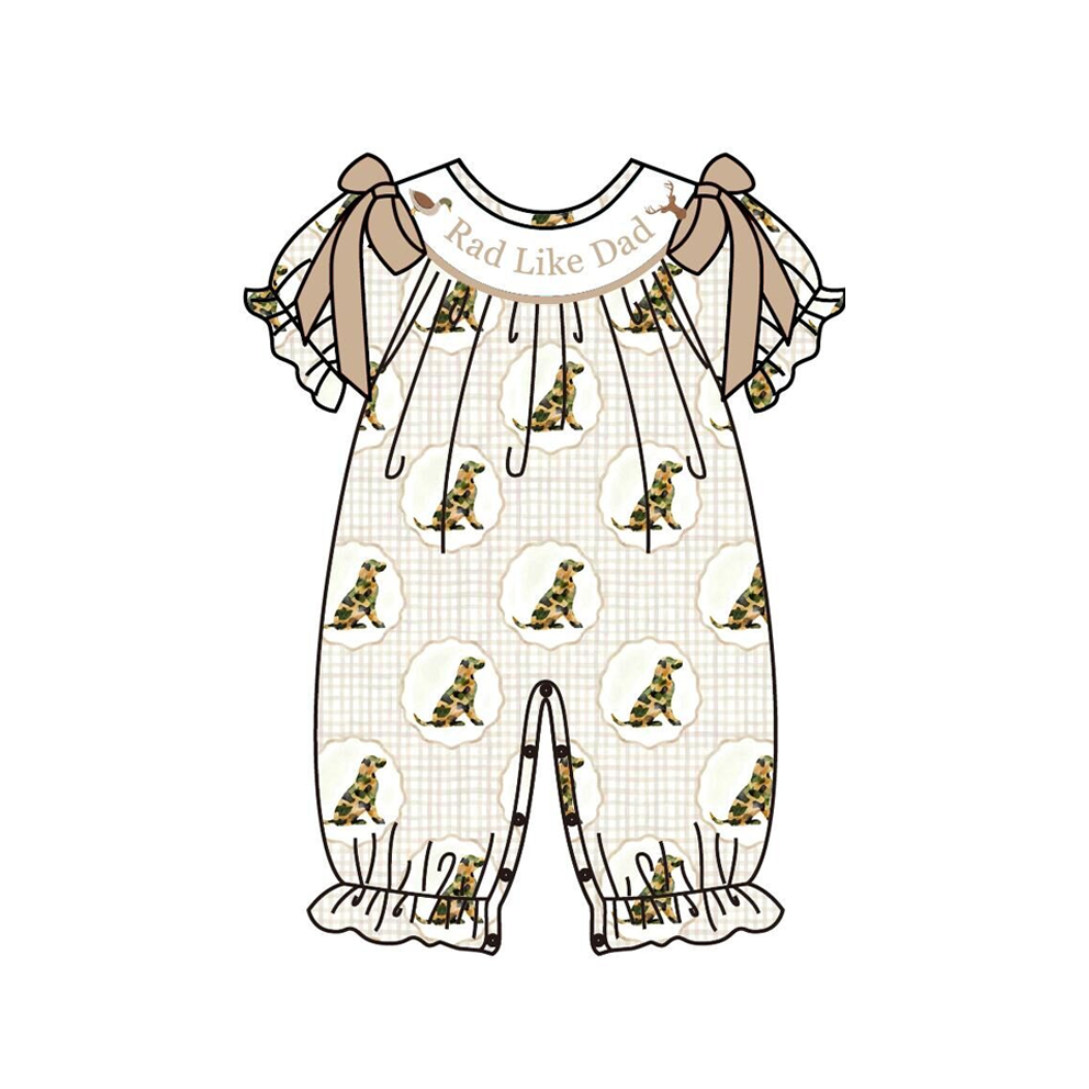 （Pre Order）Family Spring&Summer Animal Embroidery Smocked Dress,Set＆Romper