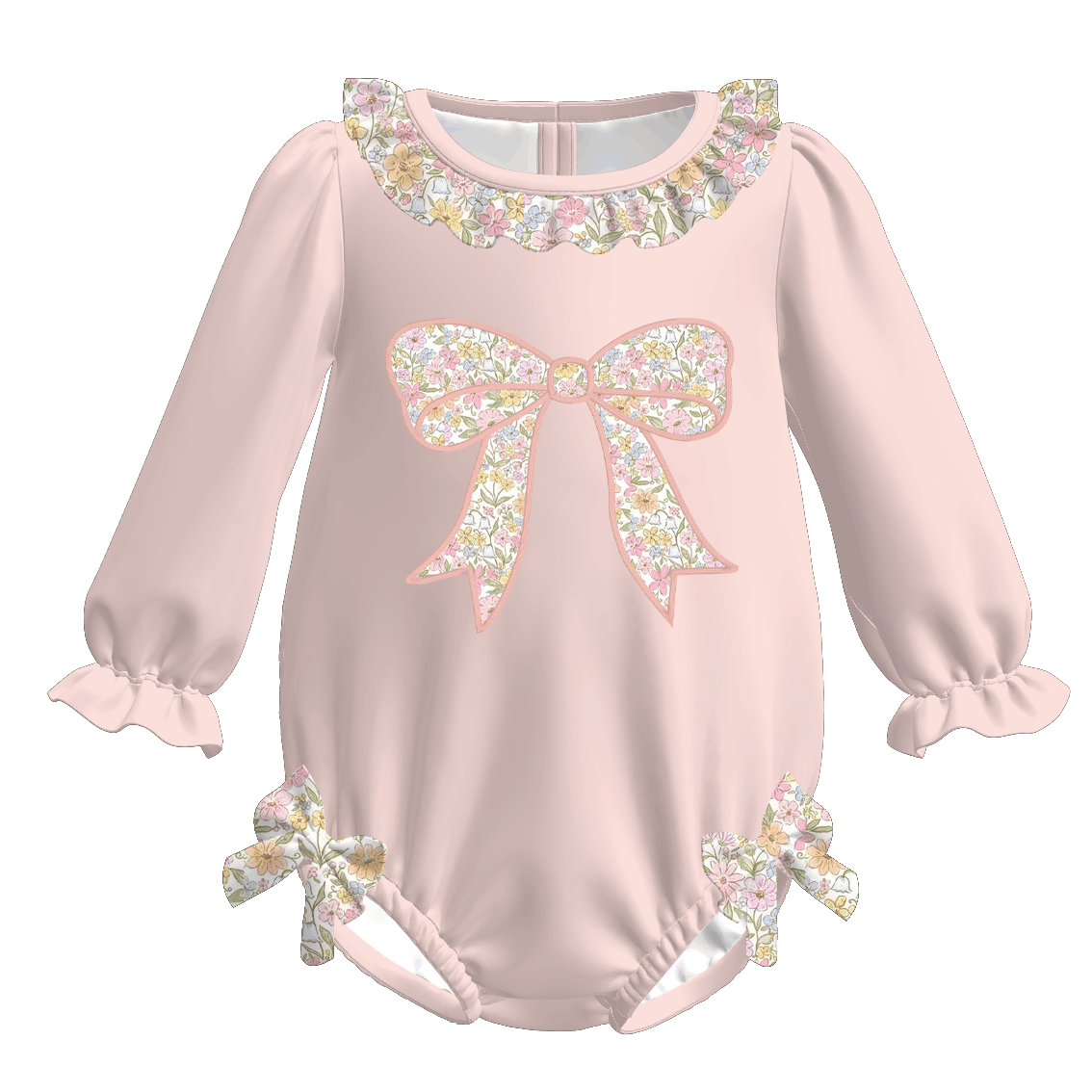 （Pre Order）Sisters Valentine's Day Bow Applique Dress,Set&Romper