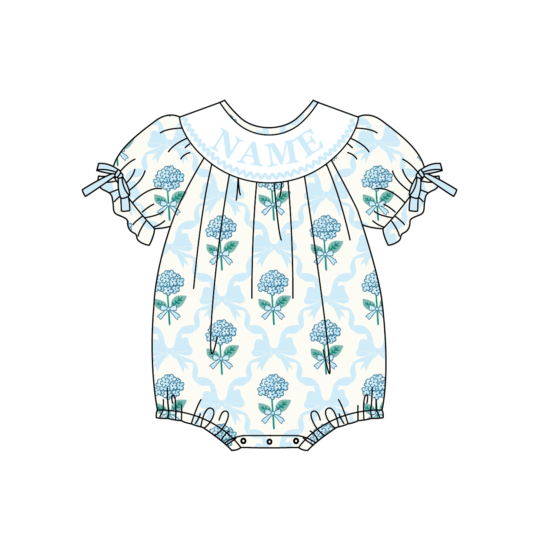 （Pre Order）Sisters Spring Floral Embroidery Smocked Dress&Romper