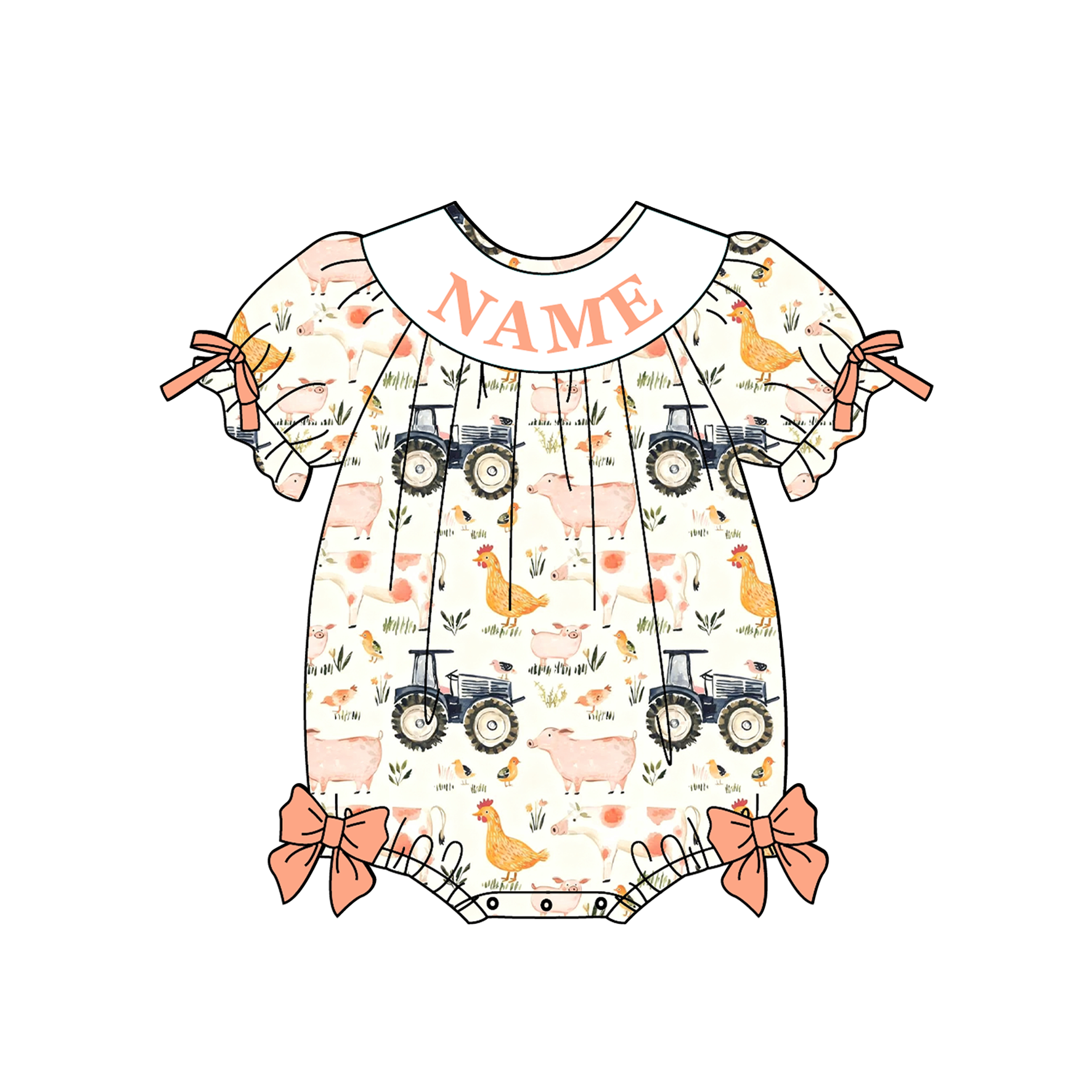 （Pre Order）Sisters Spring Farm Embroidery Smocked Dress&Romper