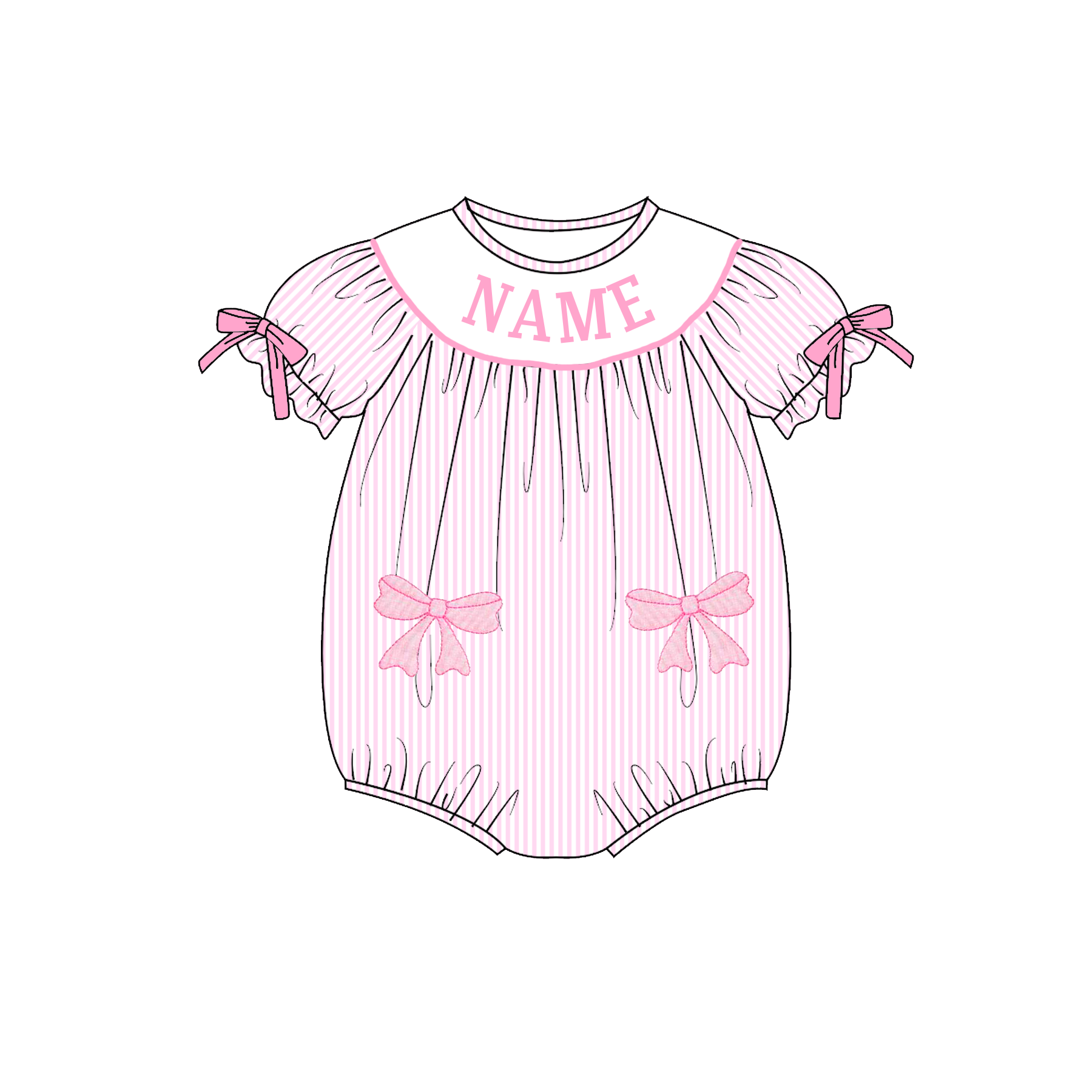 （Pre Order）Sisters Valentine's Day Embroidery Smocked Dress&Romper