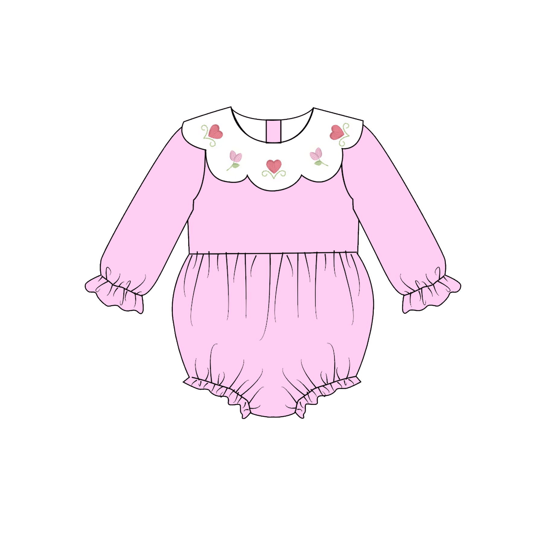 （Pre Order）Sisters Valentine's Day Embroidery Dress&Romper