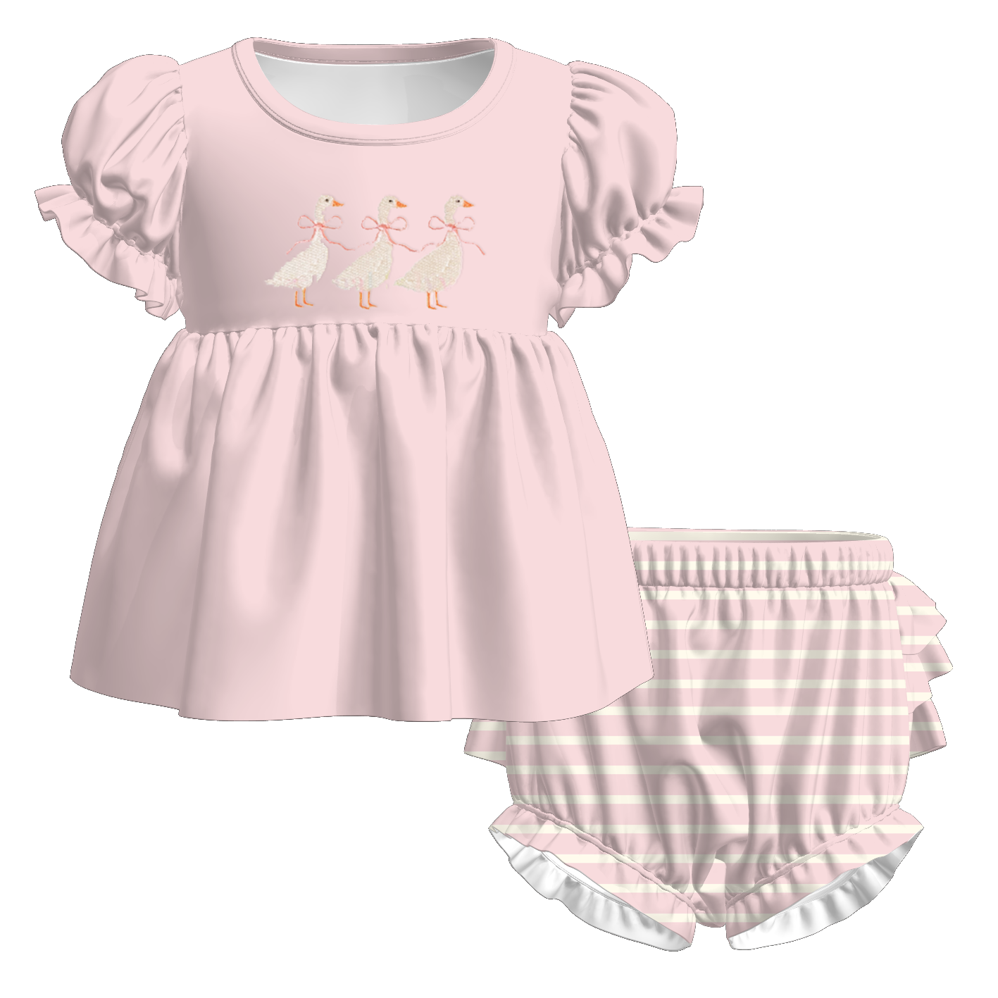（Pre Order）Sisters Spring&Summer Goose Embroidery Set&Romper