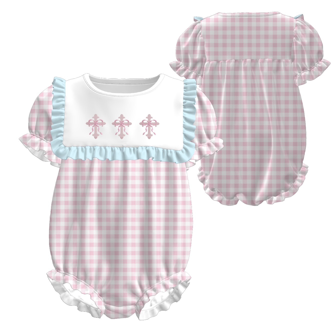 （Pre Order）Siblings Spring&Summer Cross Embroidery Dress,Set&Romper