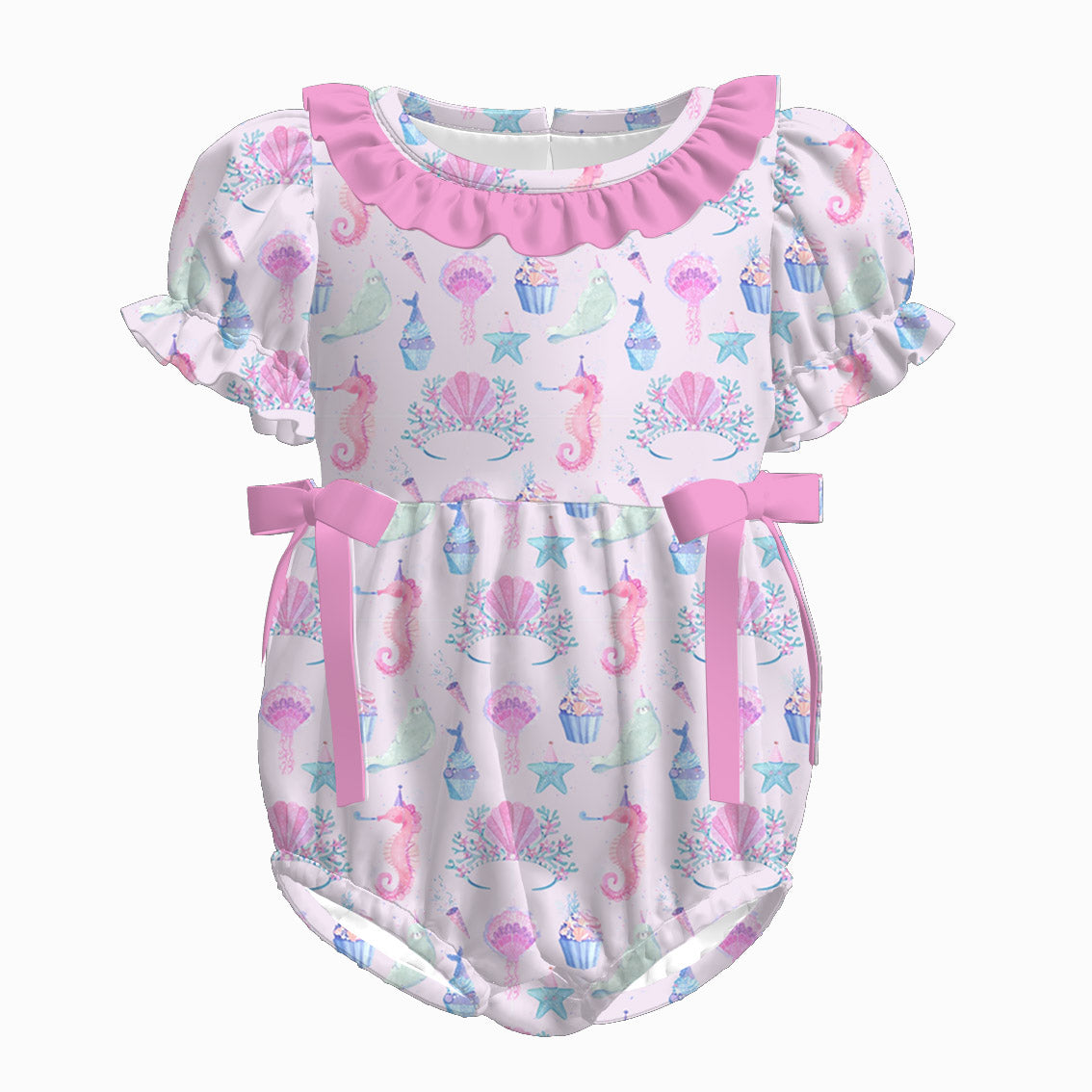 （Pre Order）Sisters Spring Seahorse Print Dress,Set&Romper