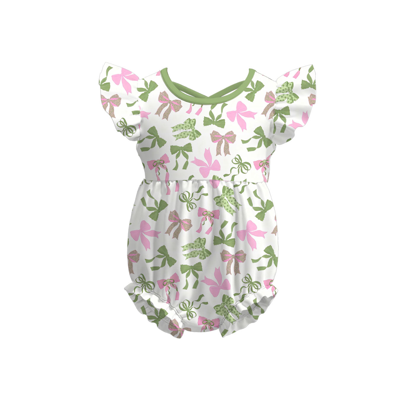 （Pre Order）Sisters St. Patrick's Day Bow Print Dress,Set&Romper